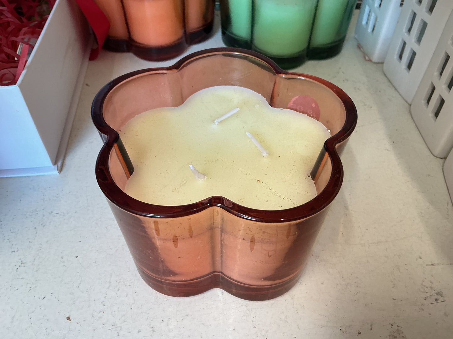 Orange Flower Candle