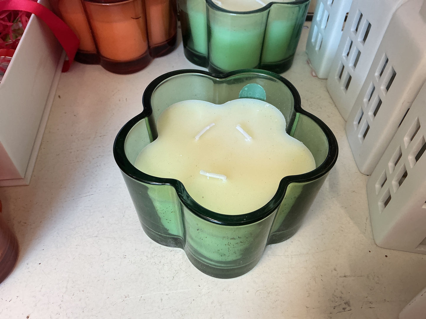 Green Flower candle