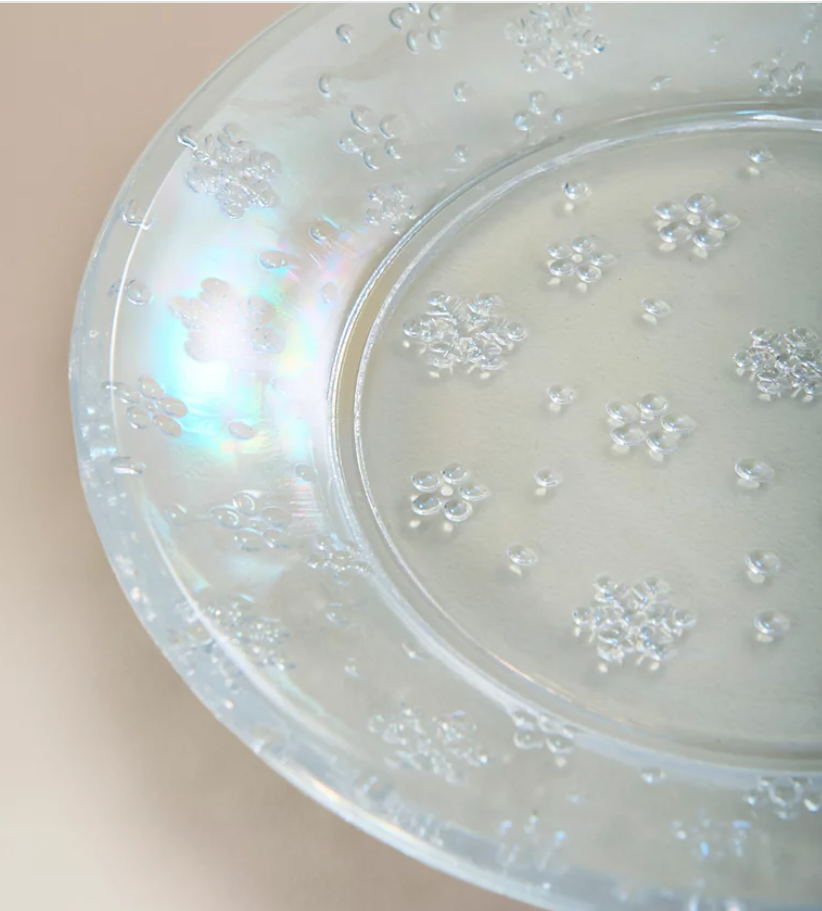 Pack of 4 Iridescent Snowflake Side Plates