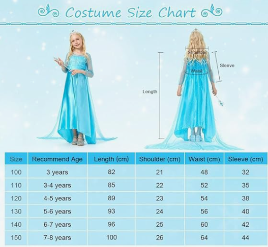 Disney's Frozen Elsa Dress Up Costume 5-6 Years