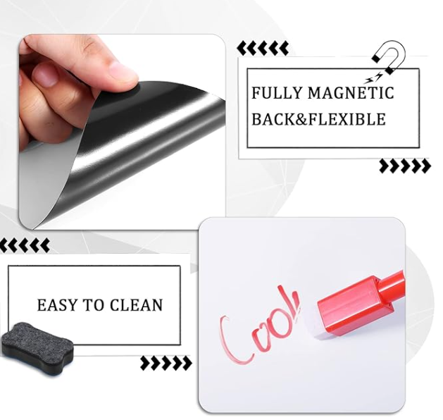 7pcs Magnetic Dry Erase Whiteboard