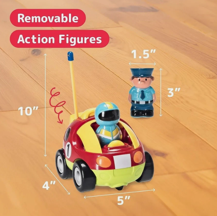 Remote Control Cars for Kids - 2-Pack Cartoon RC Car Police and Race