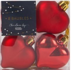 Heart Christmas Baubles