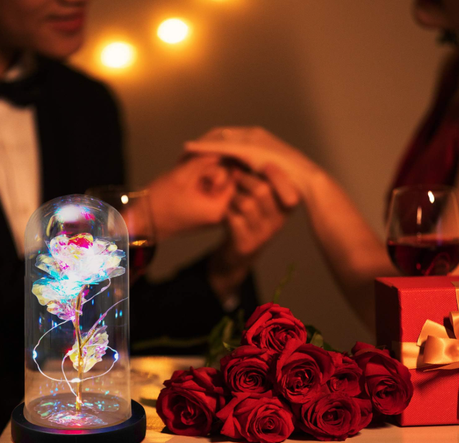 Galaxy Infinity Rose with Led String Light