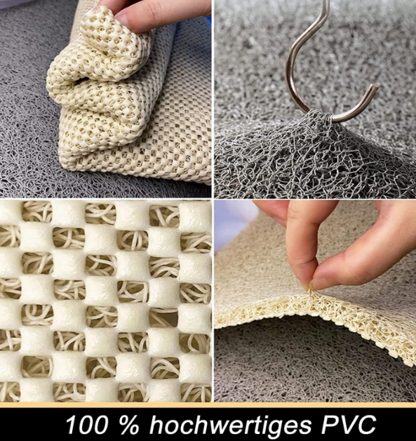 Non-Slip Shower Mat Bathtub Mat with Drain Soft on Feet PVC Loofah
