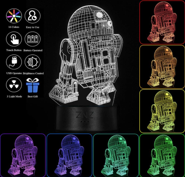 3D Star Wars Lamp, ZNZ LED Optical Illusion Night Light