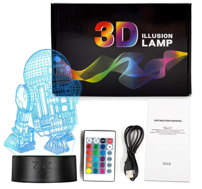 3D Star Wars Lamp, ZNZ LED Optical Illusion Night Light