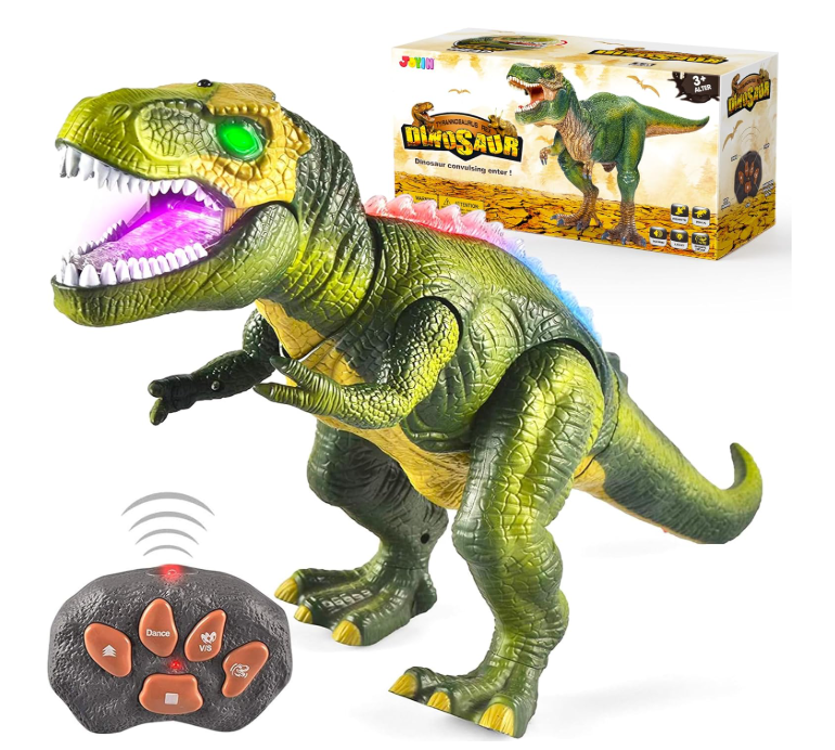 LED Light Up Remote Control Dinosaur Walking and Roaring Realistic T-Rex Dinosaur Toys with Glowing Eyes, Walking Movement, Shaking Head For Toddlers Boys Girls