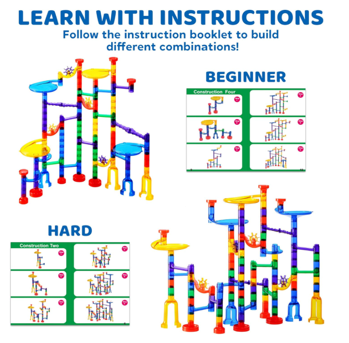 150 Pcs Marble Run Premium Set, Construction Building Blocks Toys