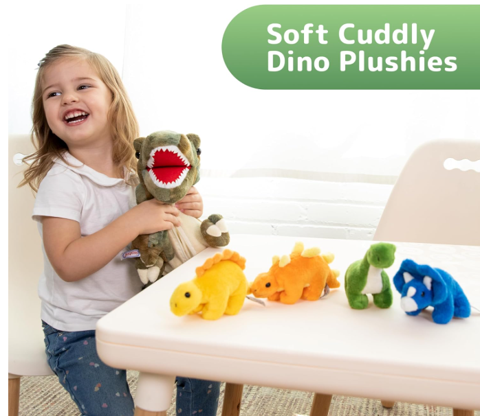DinoMazing Adventure: A 38.1cm T-Rex Dinosaur Plush with 5 Baby Hatchlings
