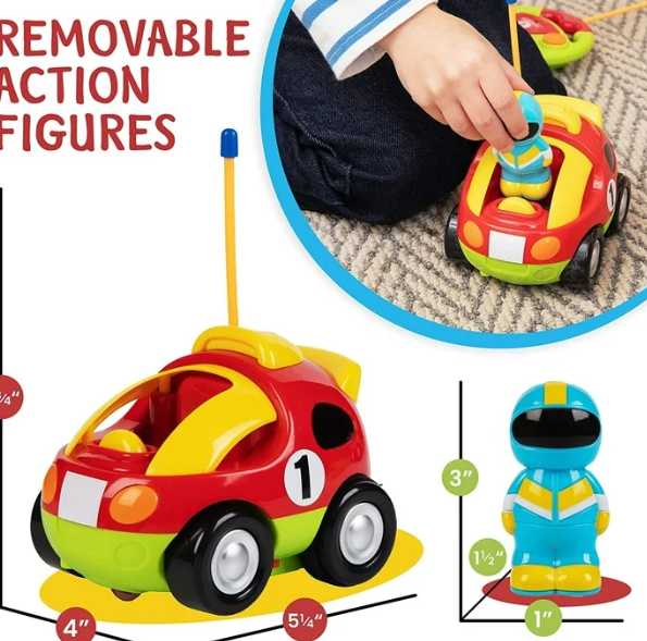 Remote Control Cars for Kids Age 3 and Up - 2-Pack Cartoon RC Car Police and Race Kids Toys