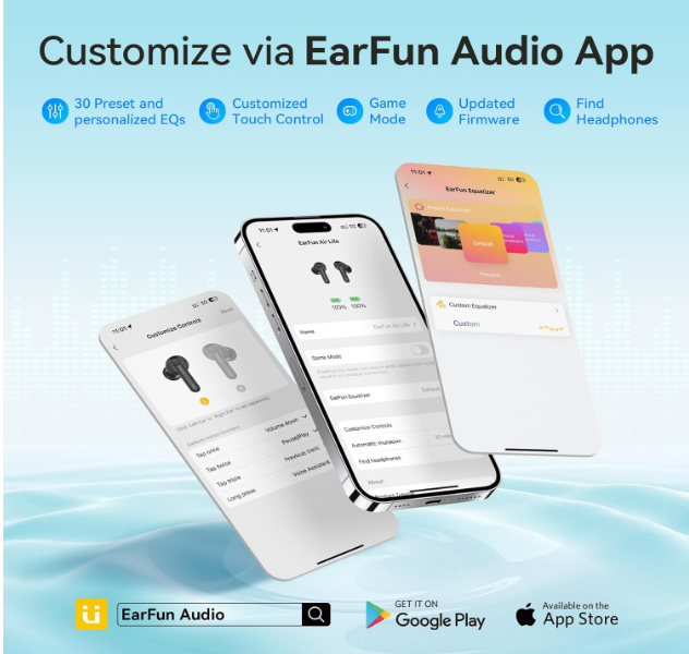 Wireless Earbuds, Deep Bass Earphones with 12mm Drivers