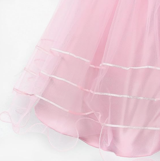 Girls Princess Dress Rose Flower Bow