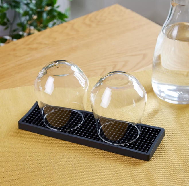 Silicone Dish Drying Mat in Black: Dish Drainer for Kitchen