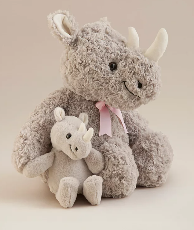 Large Grey Rhino Plush