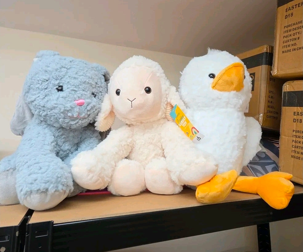 6 animal plush - Bunny, Lamb, Duck