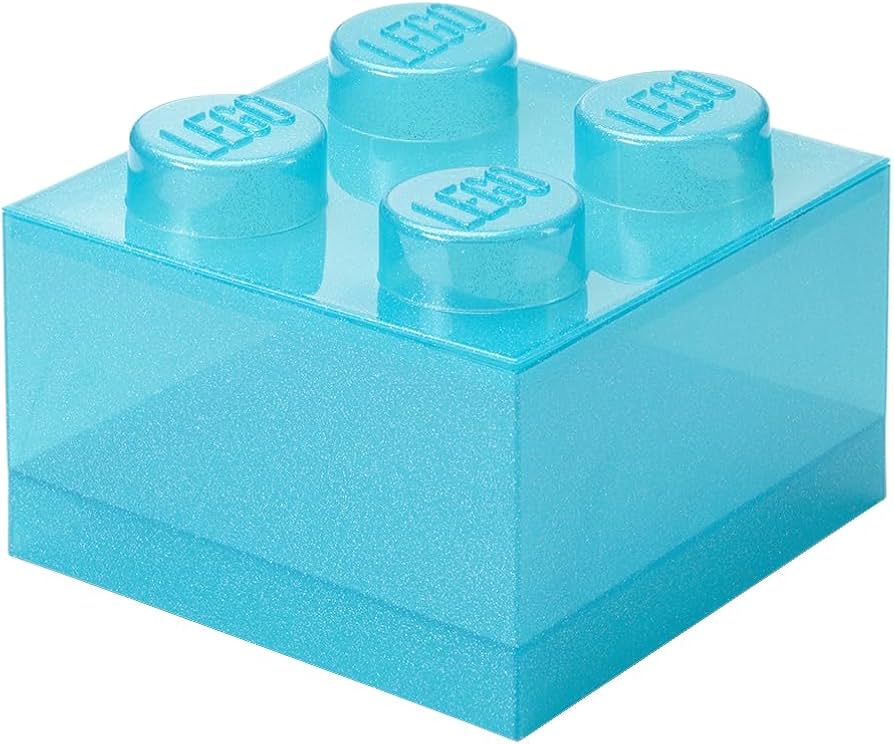 Lego storage brick 4 glitter (multiple colours)
