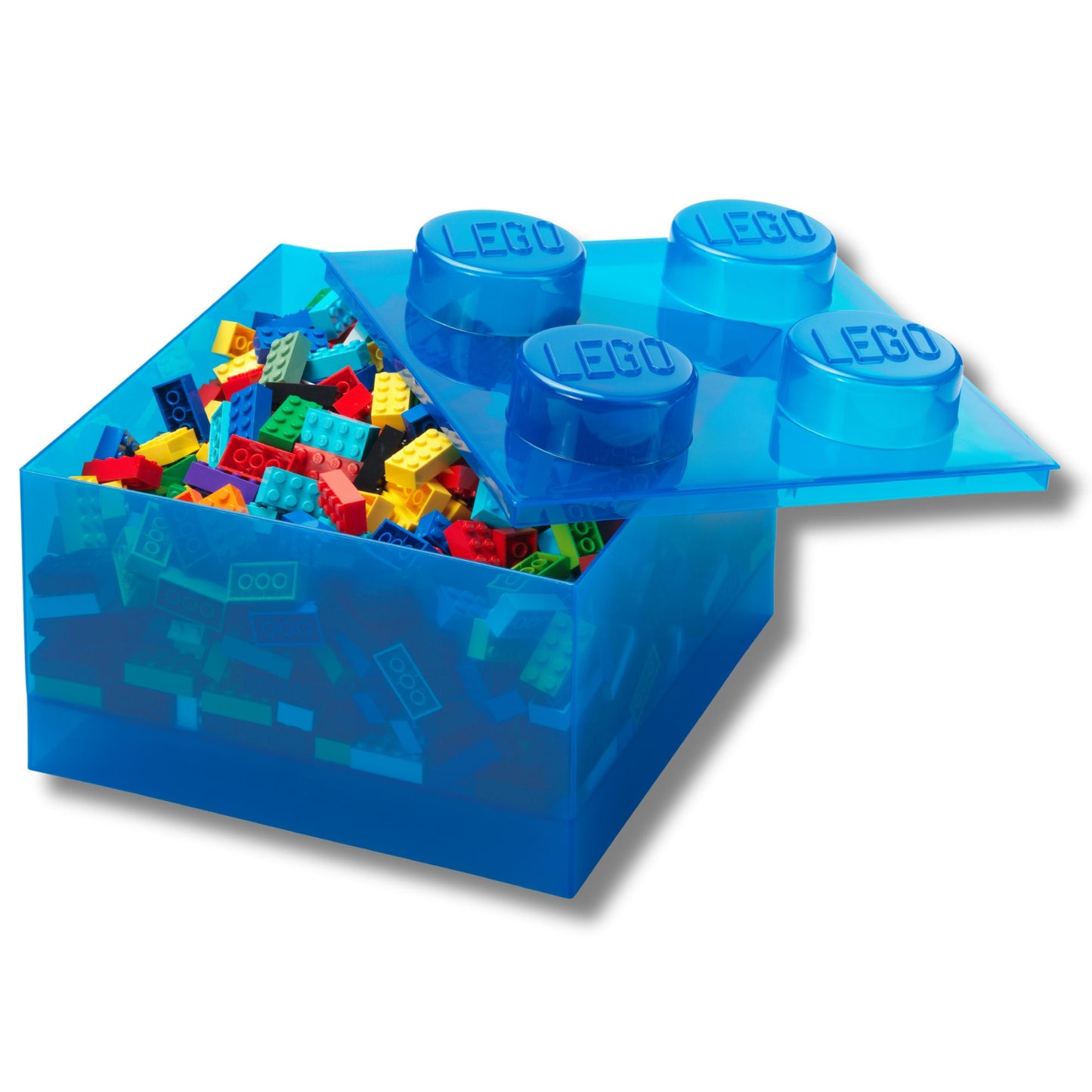 Lego storage brick 4 translucent (multiple colours)
