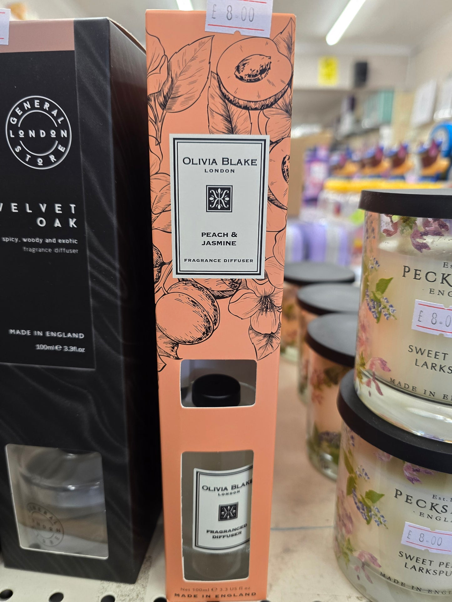 Olivia Blake luxury peach and jasmine