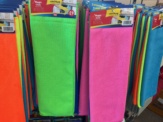 Pack of 3 Magic Cloths Pink/Green/Blue