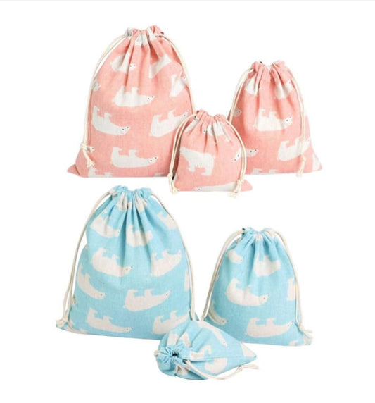 Pack of 6 Drawstring Bags