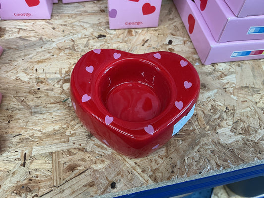 Red heart shape tea light Candle holder