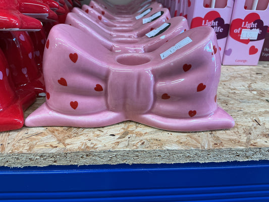 Pink Bow Candle Holder