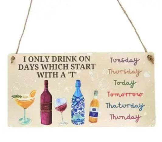 Wooden bar sign