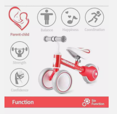 Balance Bike, Kids, Play, Learn, Trike, Red, 12-36 Months, 3 Wheels