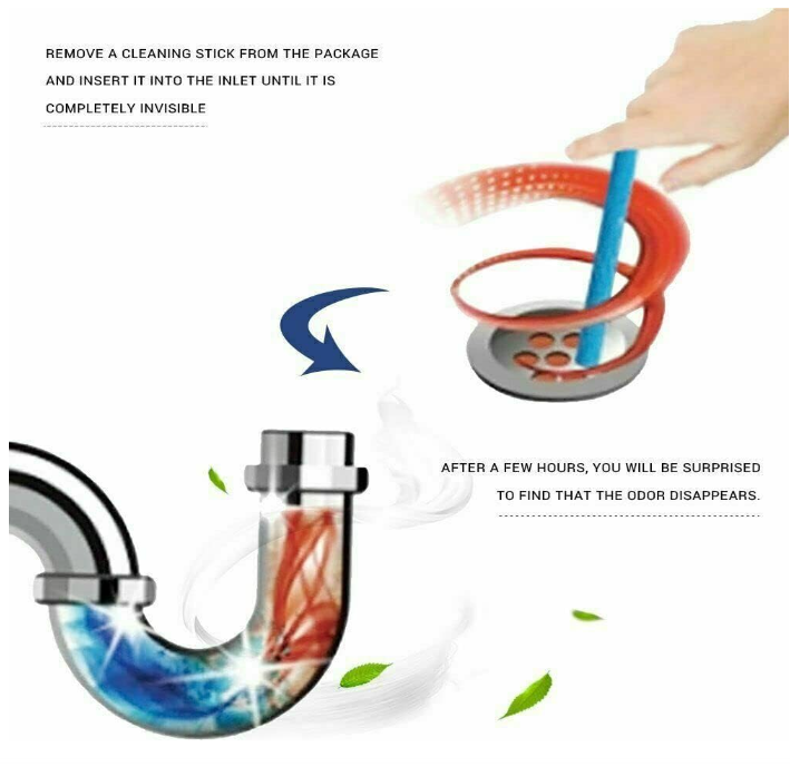 12pcs Sani Stick Drain Cleaner