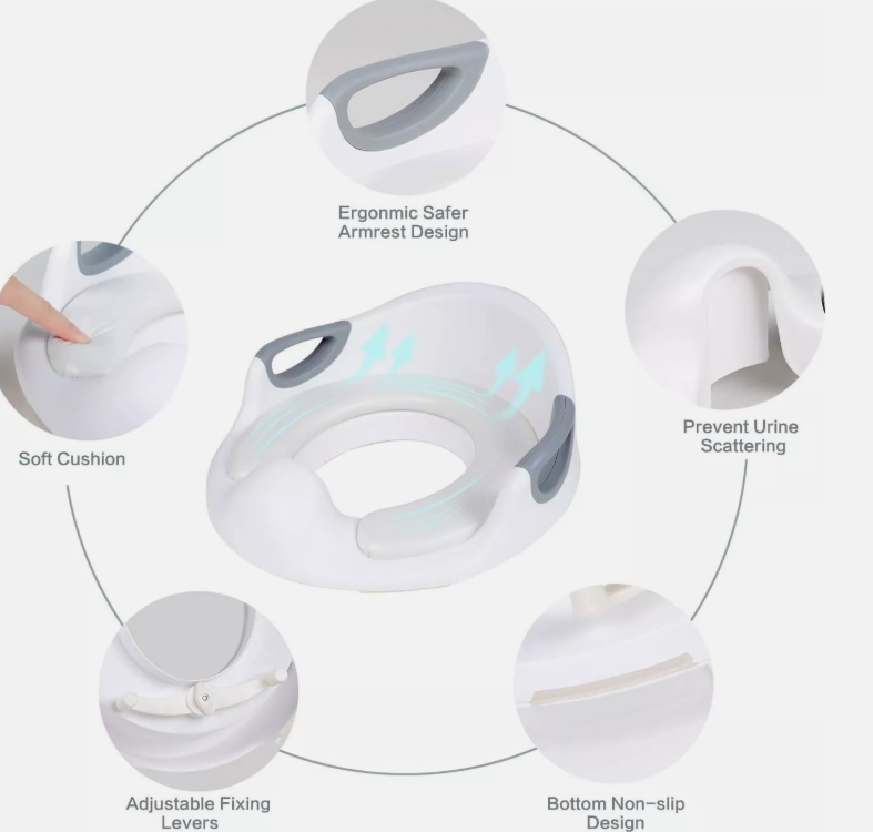 Toddler Toilet Training Set Baby Potty Toilet Seat With Handles Safe Stable
