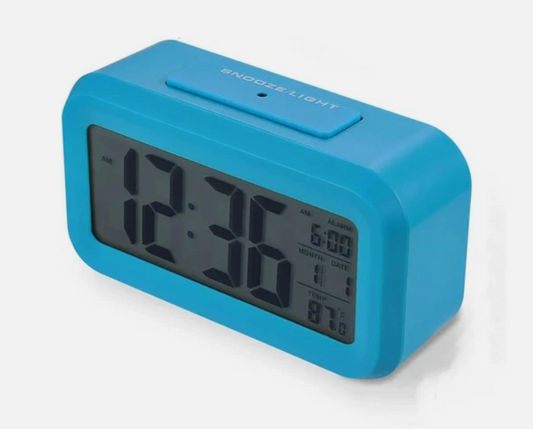 Digital Alarm Clock, 4.3" LED Display with Temperature & Date (Battery Powered)