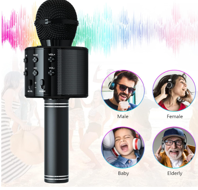 Wowstar Karaoke Wireless Microphones, Bluetooth Microphones for Kids Adults
