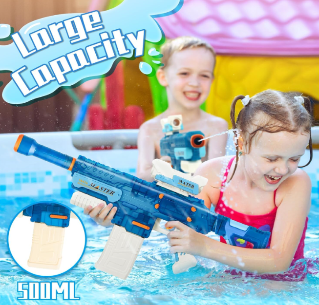 Kiztoys Electric Water Gun, 500ML High Capacity High Pressure Automatic Squirt Guns for Adults Kids
