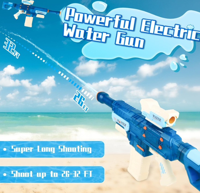 Kiztoys Electric Water Gun, 500ML High Capacity High Pressure Automatic Squirt Guns for Adults Kids
