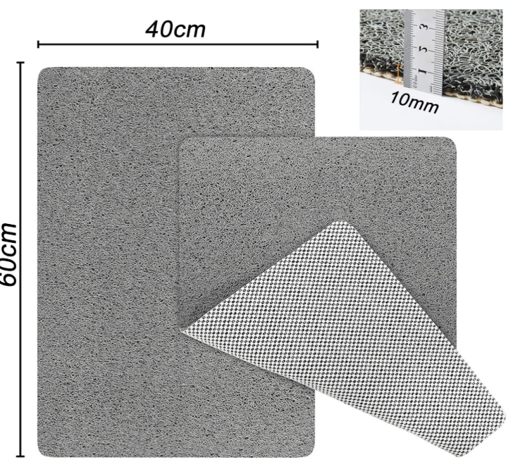 Non-Slip Shower Mat Bathtub Mat with Drain Soft on Feet PVC Loofah