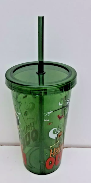Nightmare Before Christmas Halloween Plastic Cup With Straw