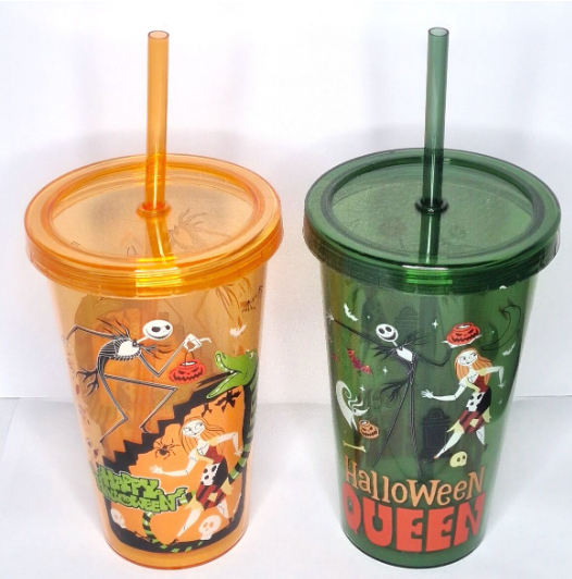 Nightmare Before Christmas Halloween Plastic Cup With Straw