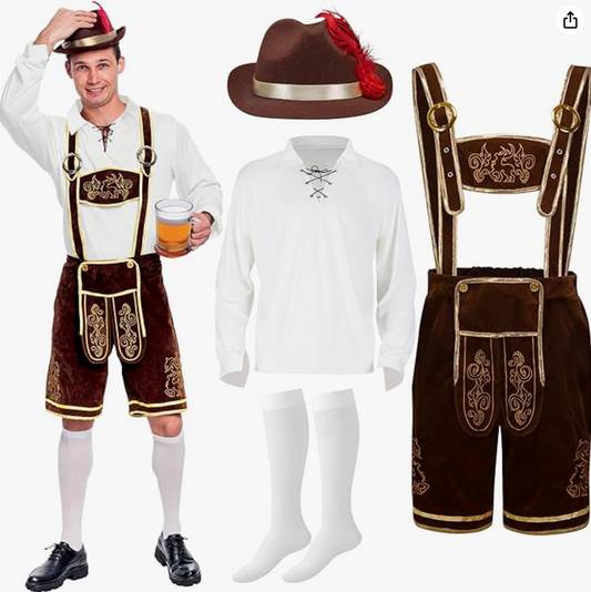 Spooktacular Creations Men's German Bavarian Oktoberfest Costume Green Set
