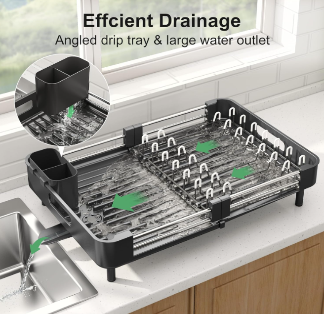 Adjustable Stainless Steel Dish Rack