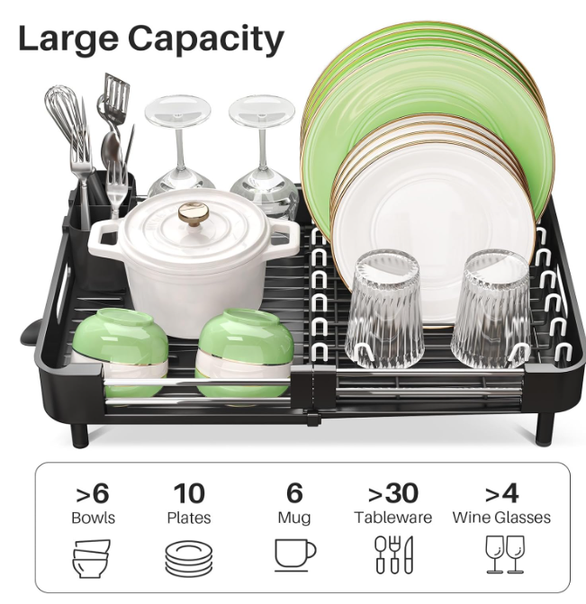 Adjustable Stainless Steel Dish Rack