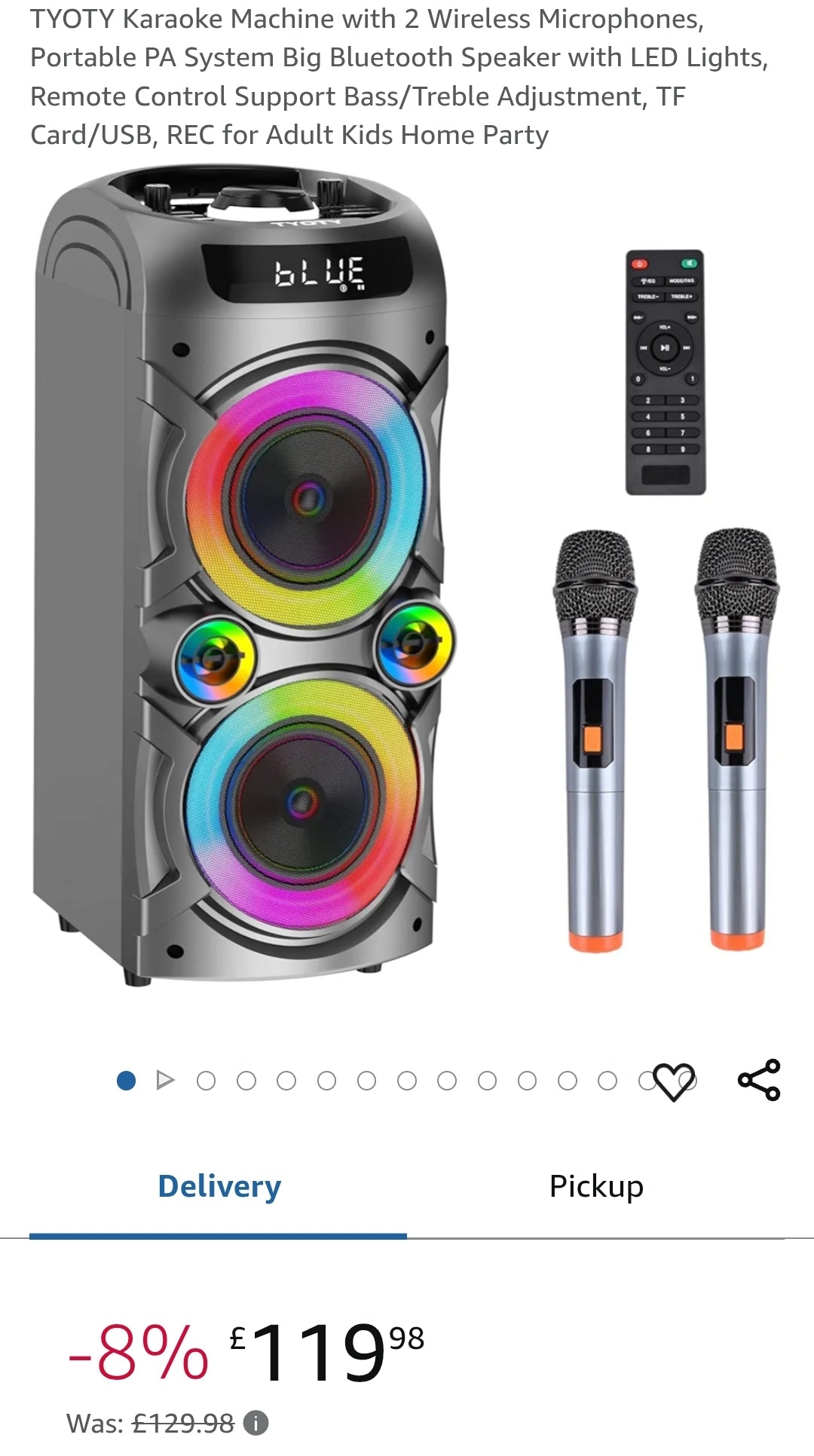 Karaoke Machine Portable Speaker (£2.00 Ticket)