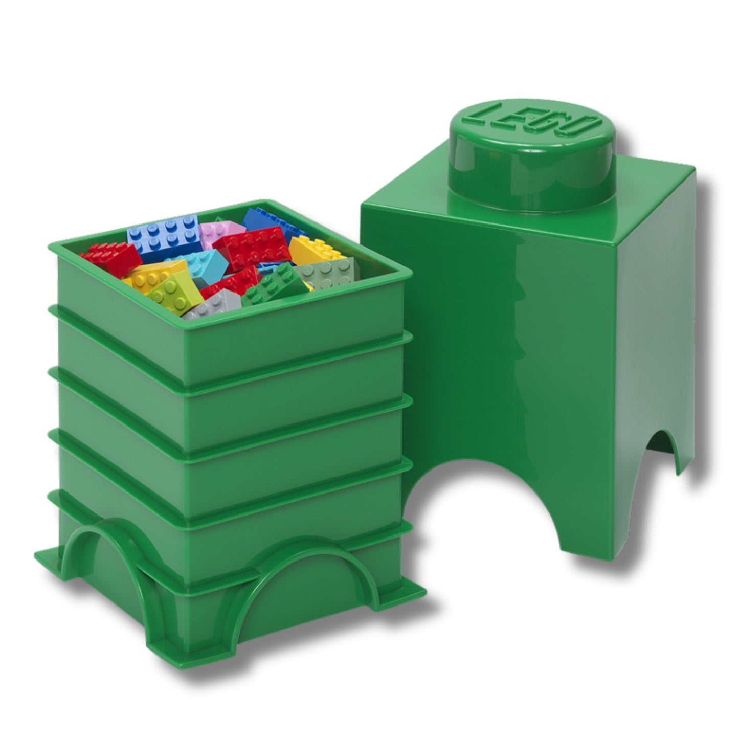 Lego storage brick - green singles