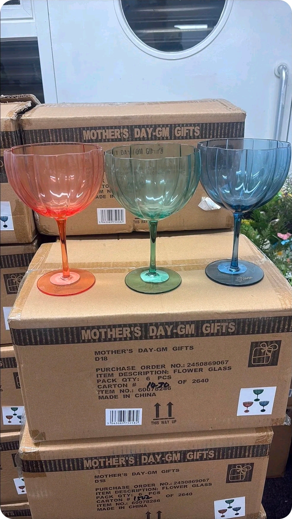 Gin glasses - box of 6 (3 asst) Mum, nana, grandma