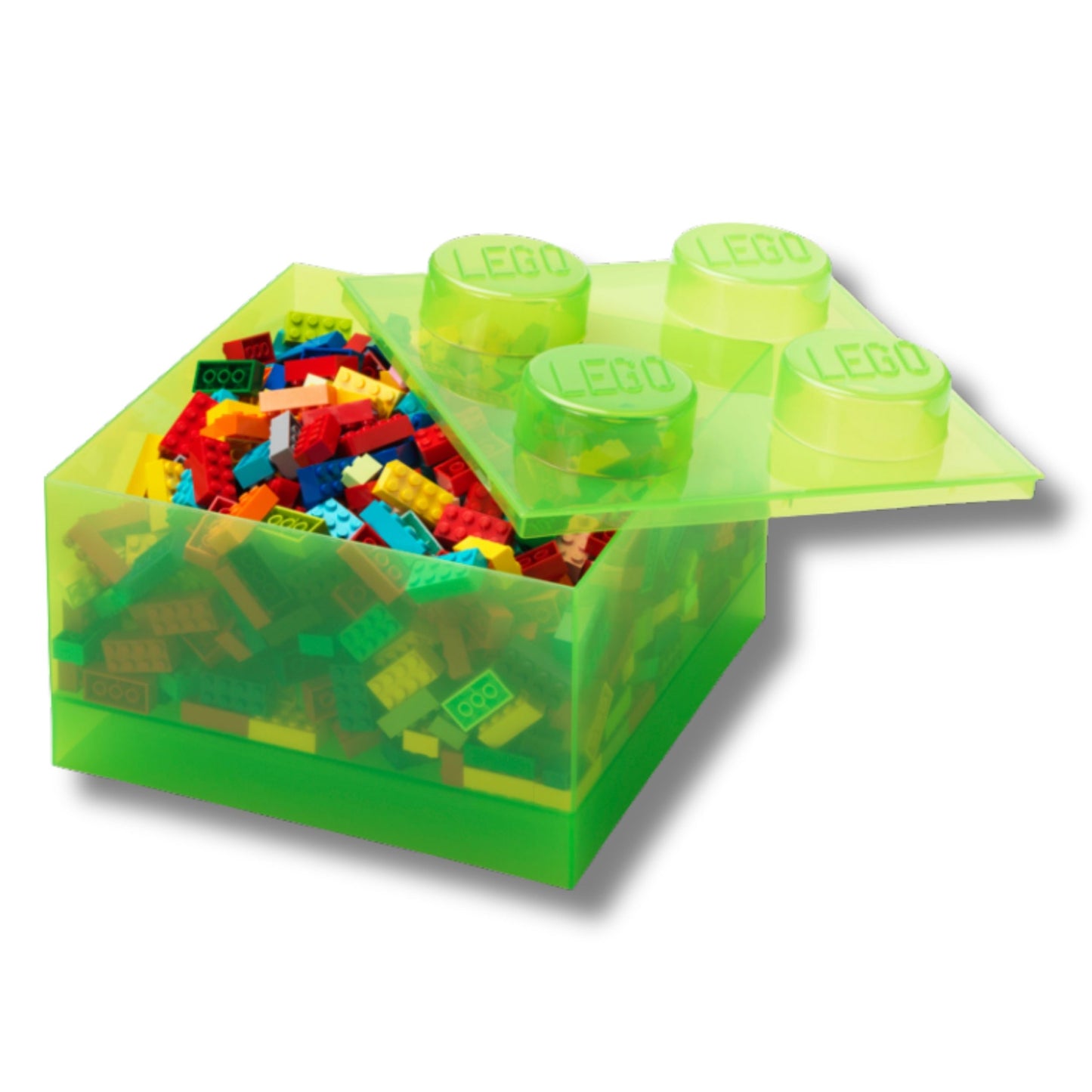 Lego storage brick 4 translucent (multiple colours)