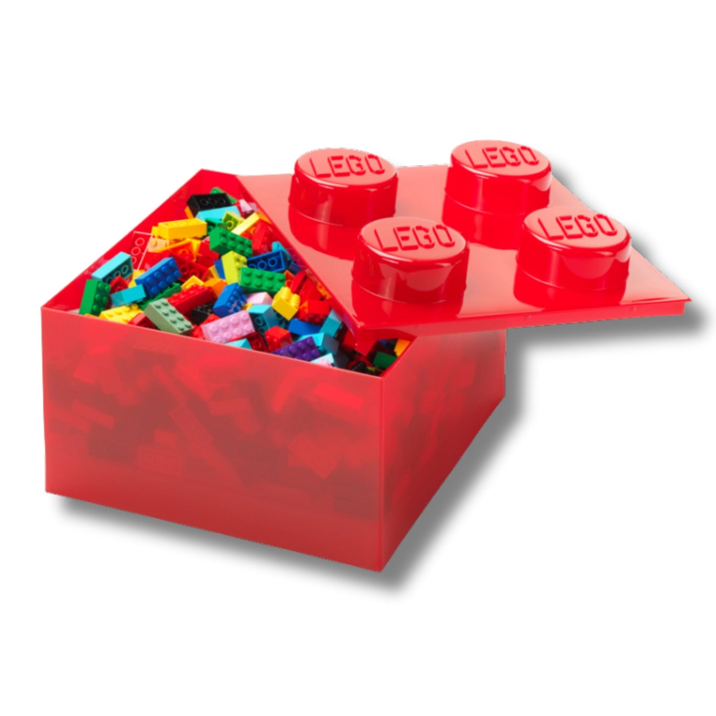 Lego storage brick 4 translucent (multiple colours)