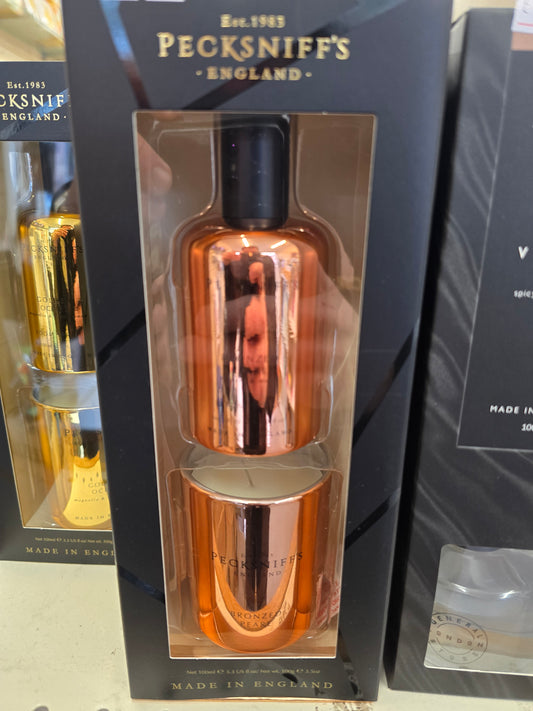 Duo gift set - bronze pearl candle and room spray
