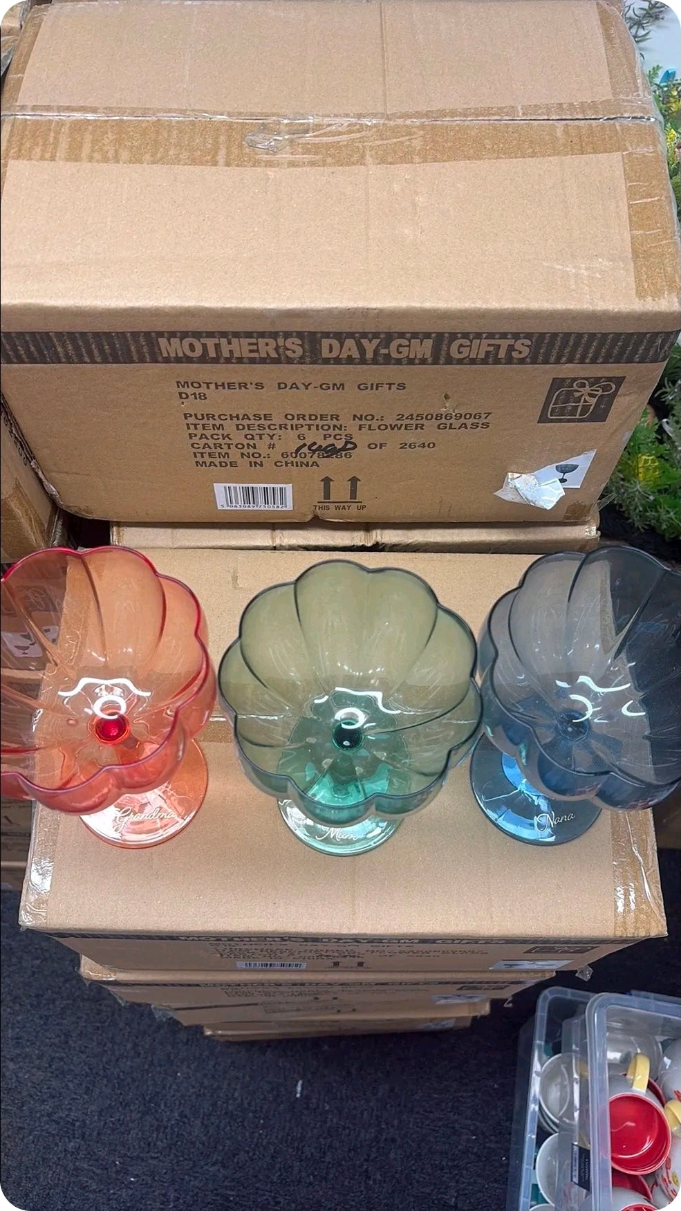 Gin glasses - box of 6 (3 asst) Mum, nana, grandma