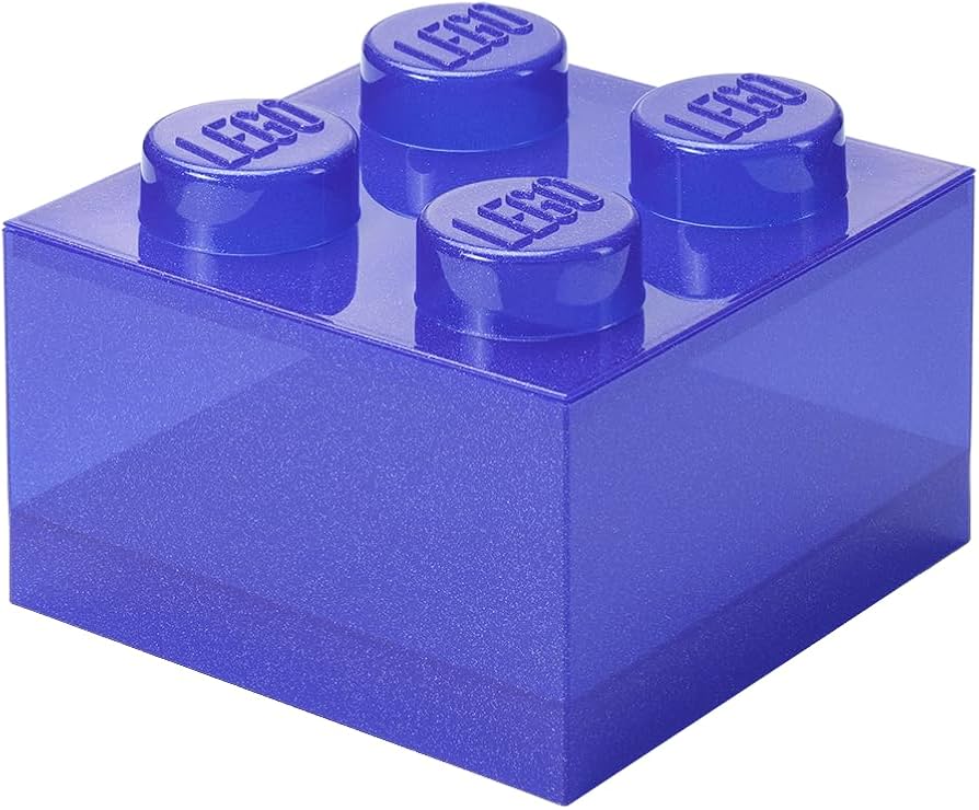 Lego storage brick 4 glitter (multiple colours)
