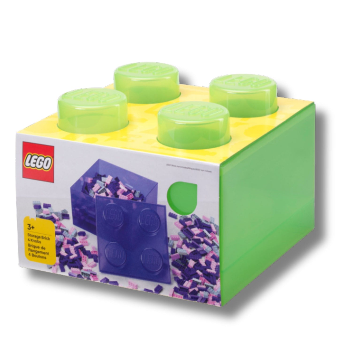 Lego storage brick 4 translucent (multiple colours)